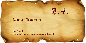 Nanu Andrea névjegykártya